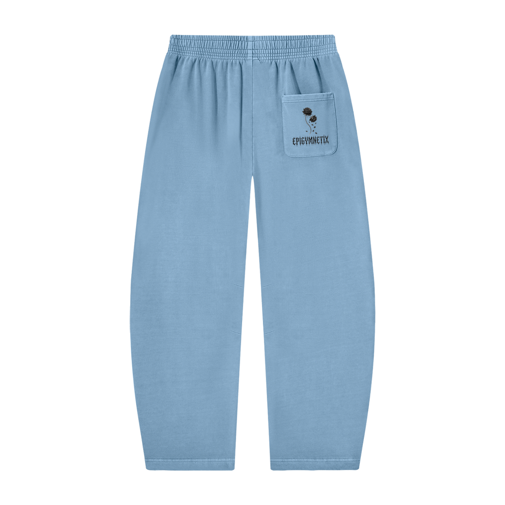 Black Rose - Unisex Vintage Washed Barrel Leg Sweatpants