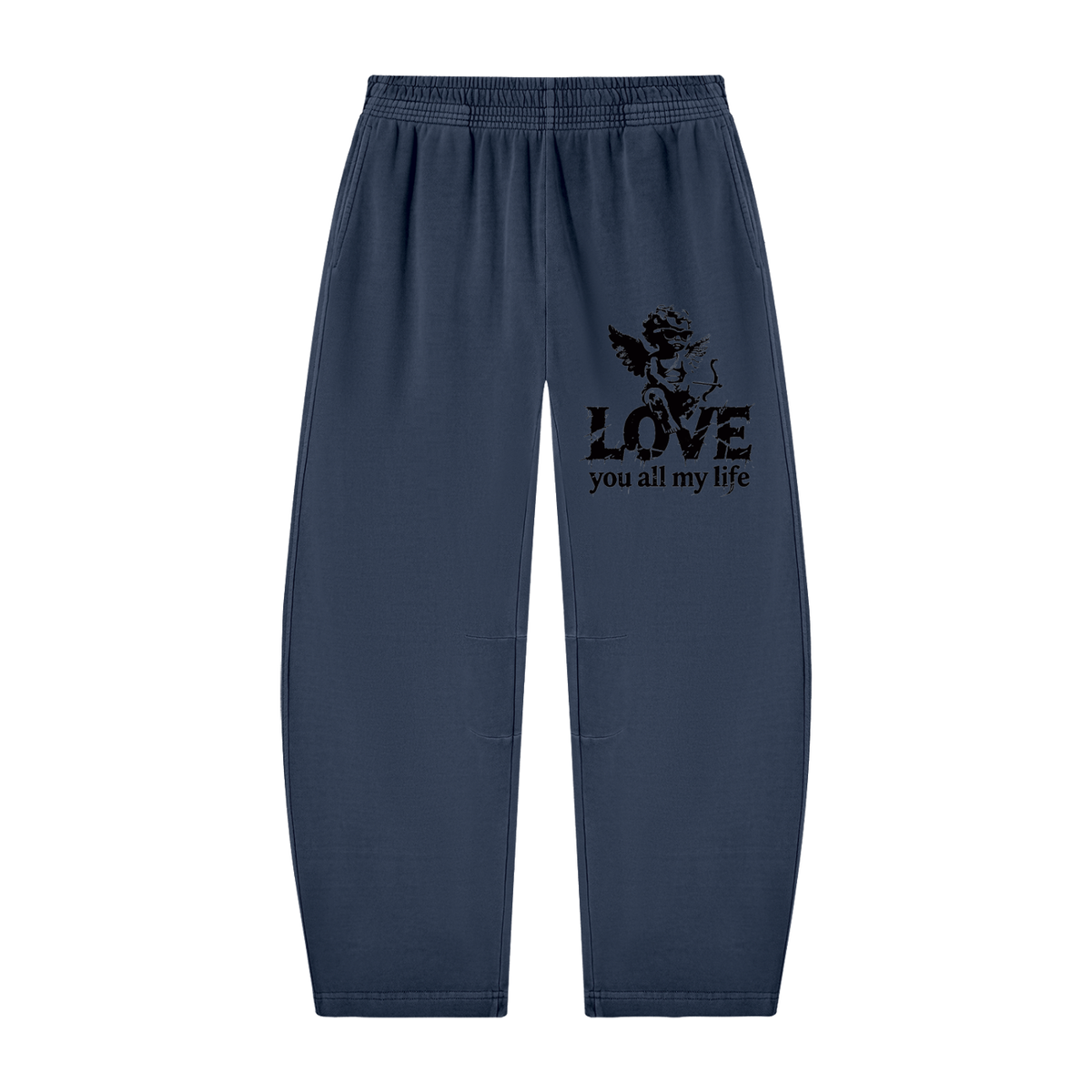 Love you all my life - Unisex Vintage Washed Barrel Leg Sweatpants