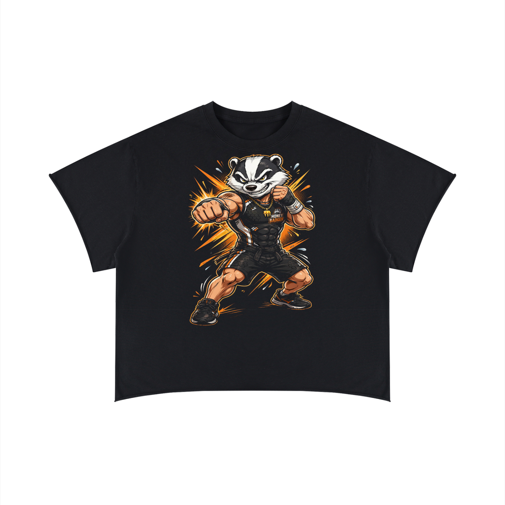Honey Badger - Unisex Boxy Raw Edge T-Shirt