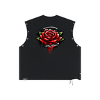 Rose - Distressed Grommet Eyelet Tank Top