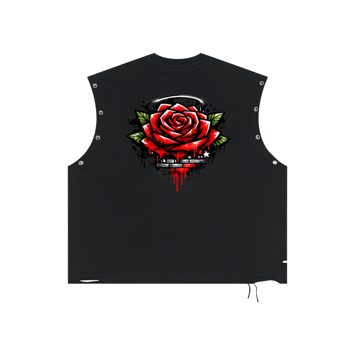 Rose - Distressed Grommet Eyelet Tank Top