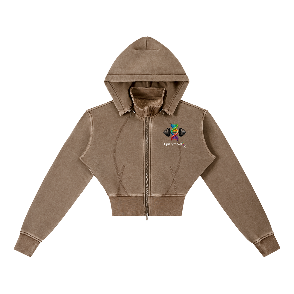Vintage Washed Cropped Fleece Hoodie