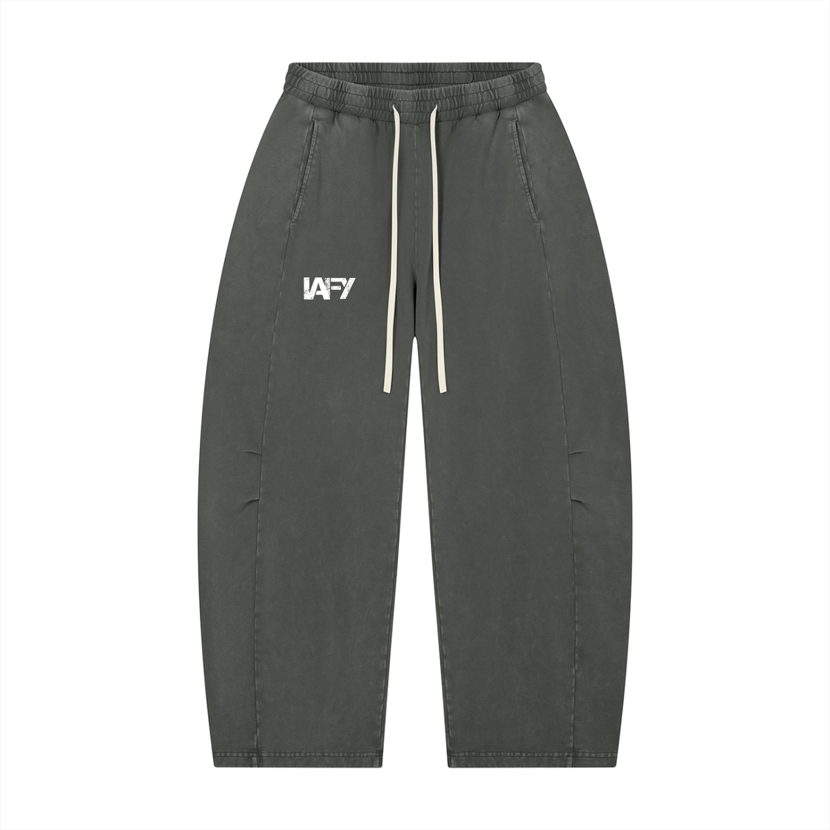 Unisex Mineral Wash Barrel Leg Pants