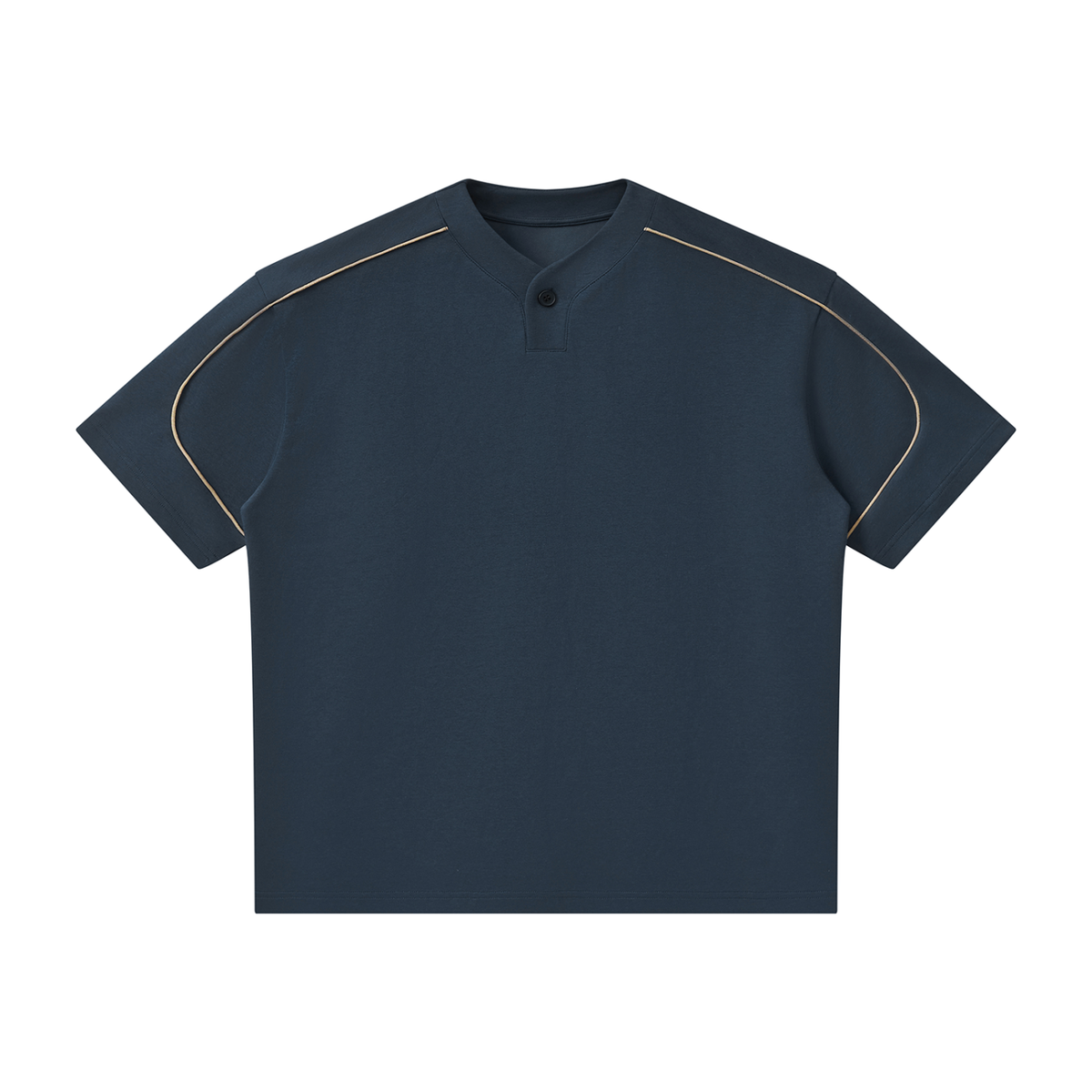 Epi-Casual - Unisex Oversized Piping Henley T-Shirt
