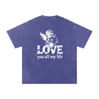 Love You All My Life - Snow Washed Oversized Cotton T-Shirt