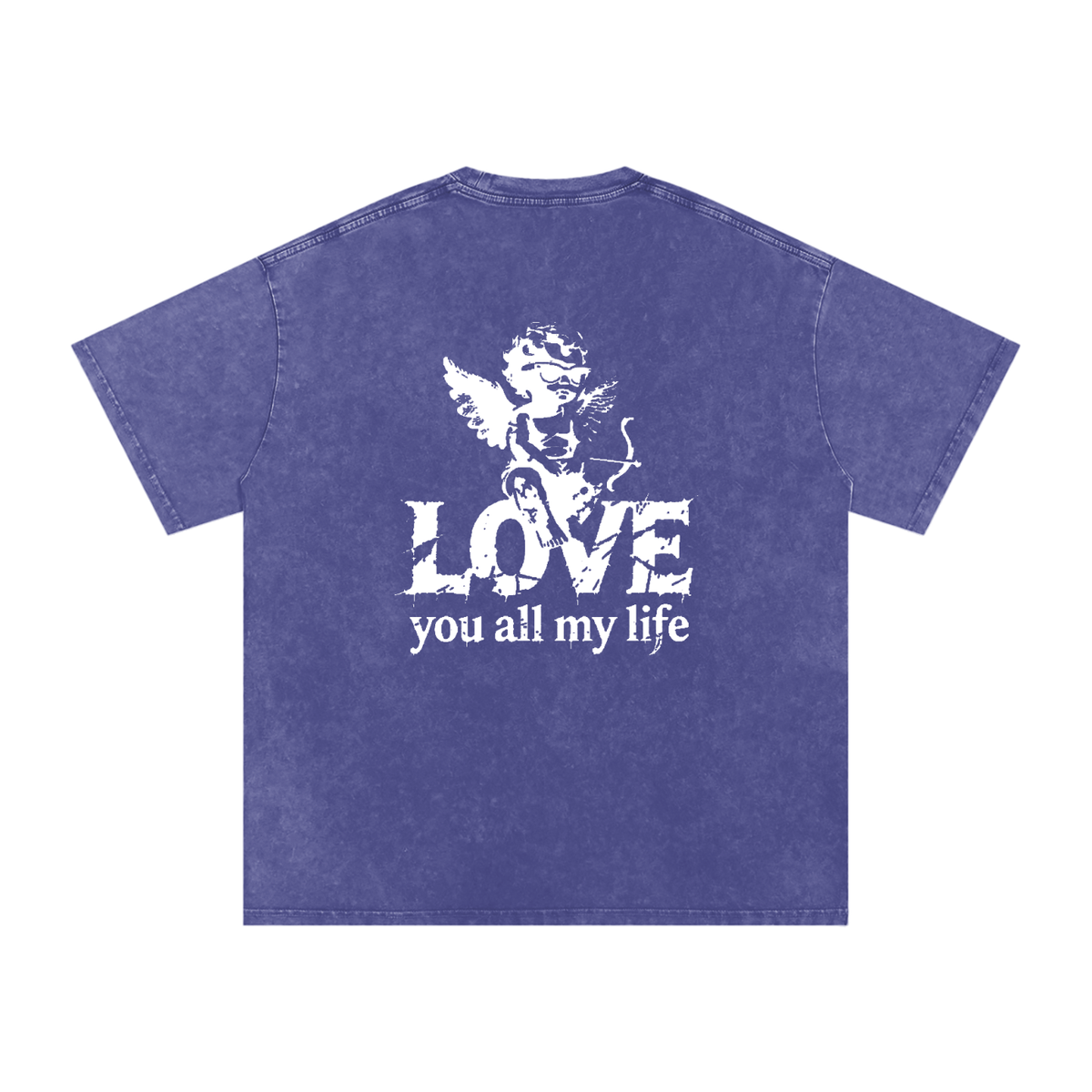 Love You All My Life - Snow Washed Oversized Cotton T-Shirt