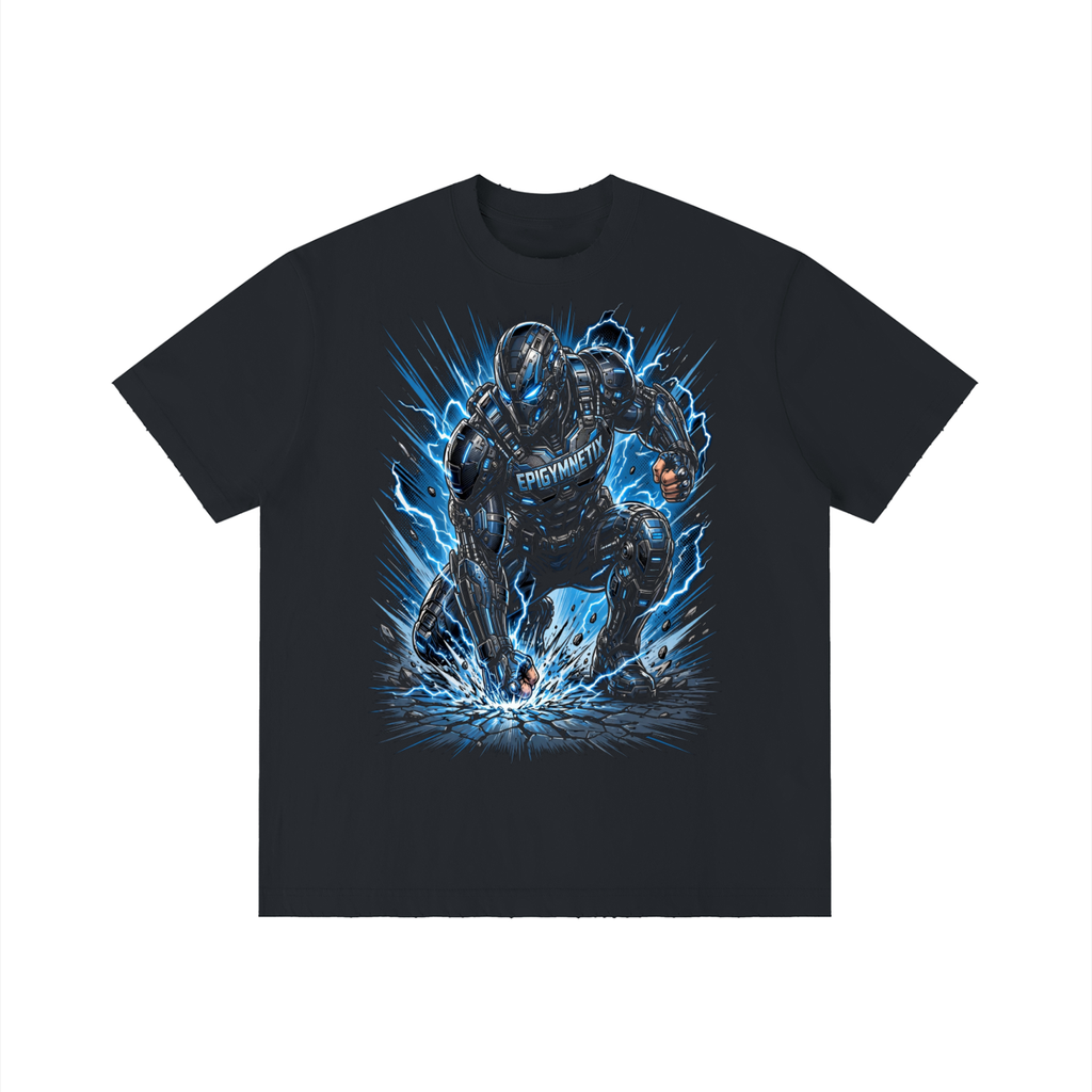 Lightening Blue - Unisex Vintage Wash Distressed T-Shirt