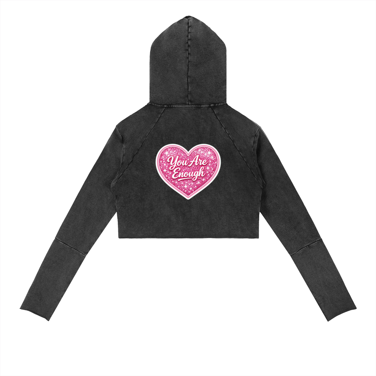 You Are Enough - Vintage Washed Raw Edge Hoodie
