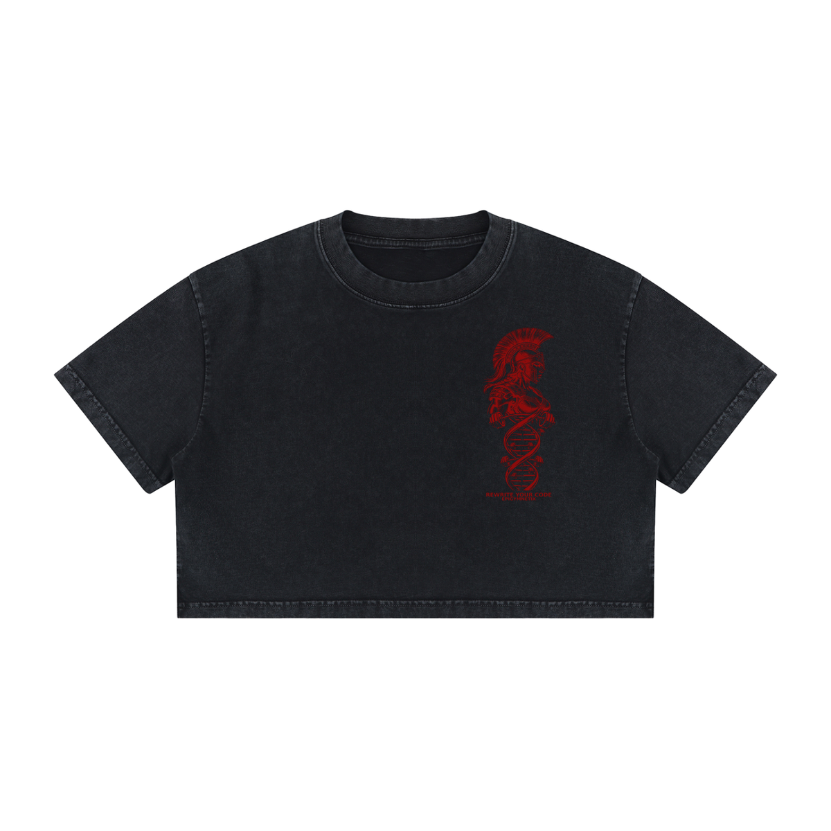 Trojan-Fit - Women's Mineral Wash Cotton Crop T-Shirt