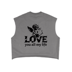 Black sleeveless top with 'FASHION KILLA.' text on a white background