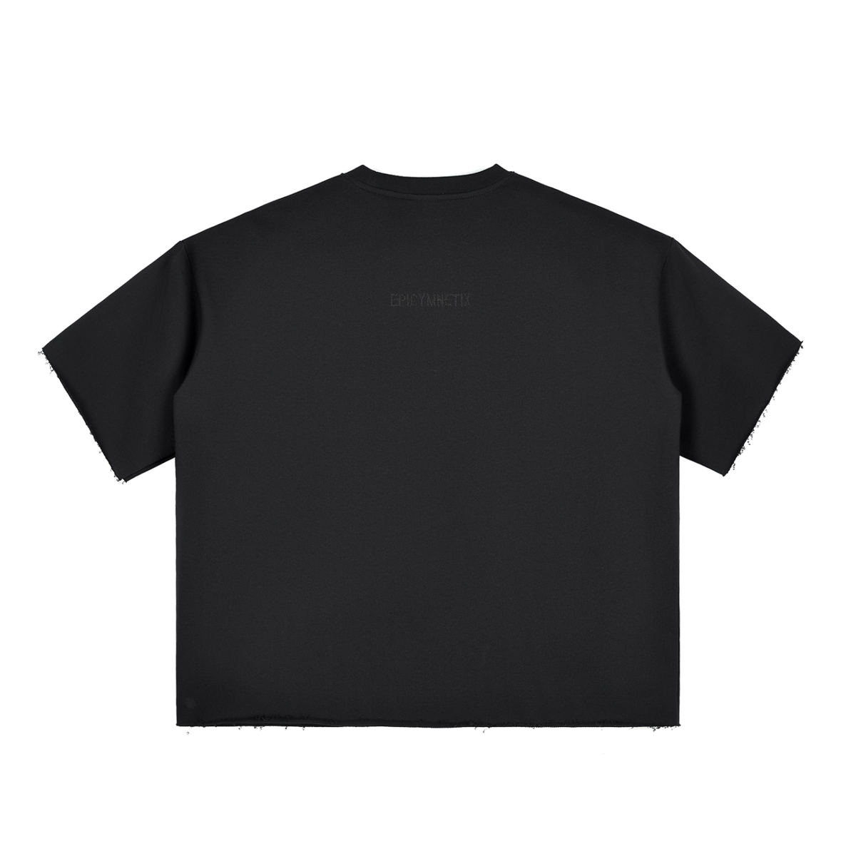 Epi-Night Out(Embro) - Boxy Half-Sleeve Raw-Edge T-Shirt