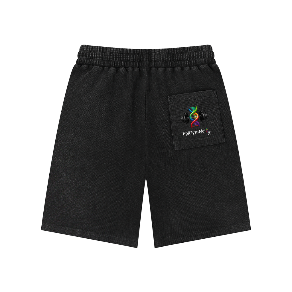 I AIN'T FIT YET - Mineral Wash Waffle Knit Shorts