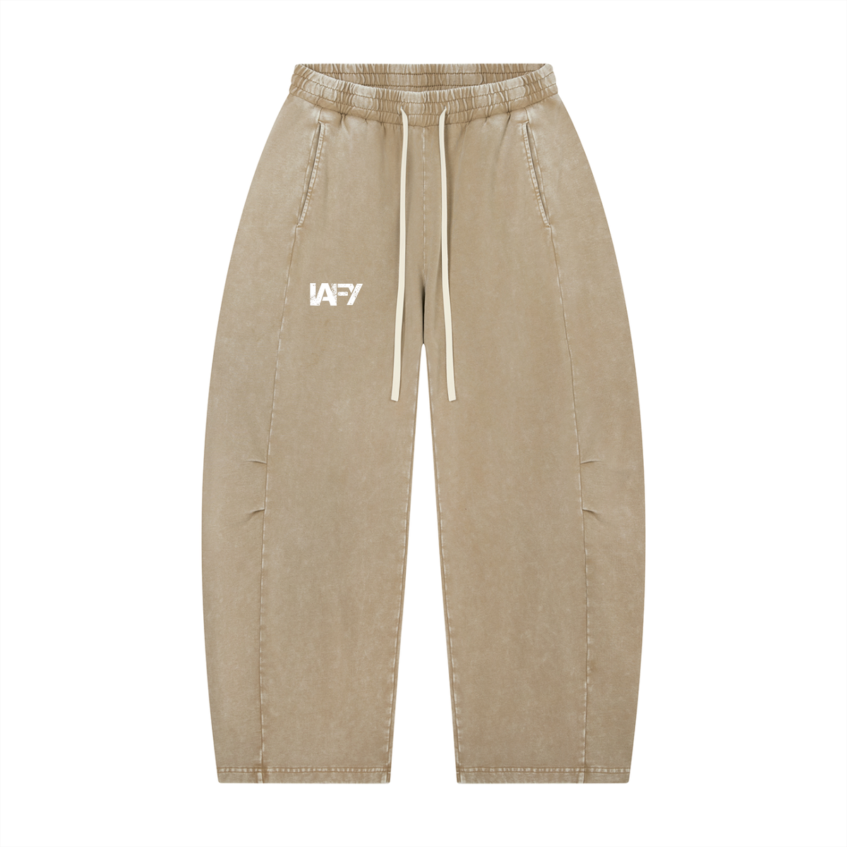 Unisex Mineral Wash Barrel Leg Pants