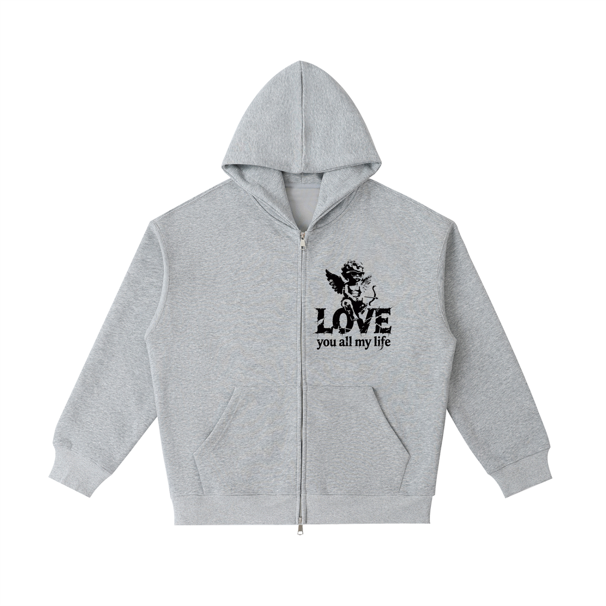 Love you all my life - Essential Heavyweight Pocket Hoodie