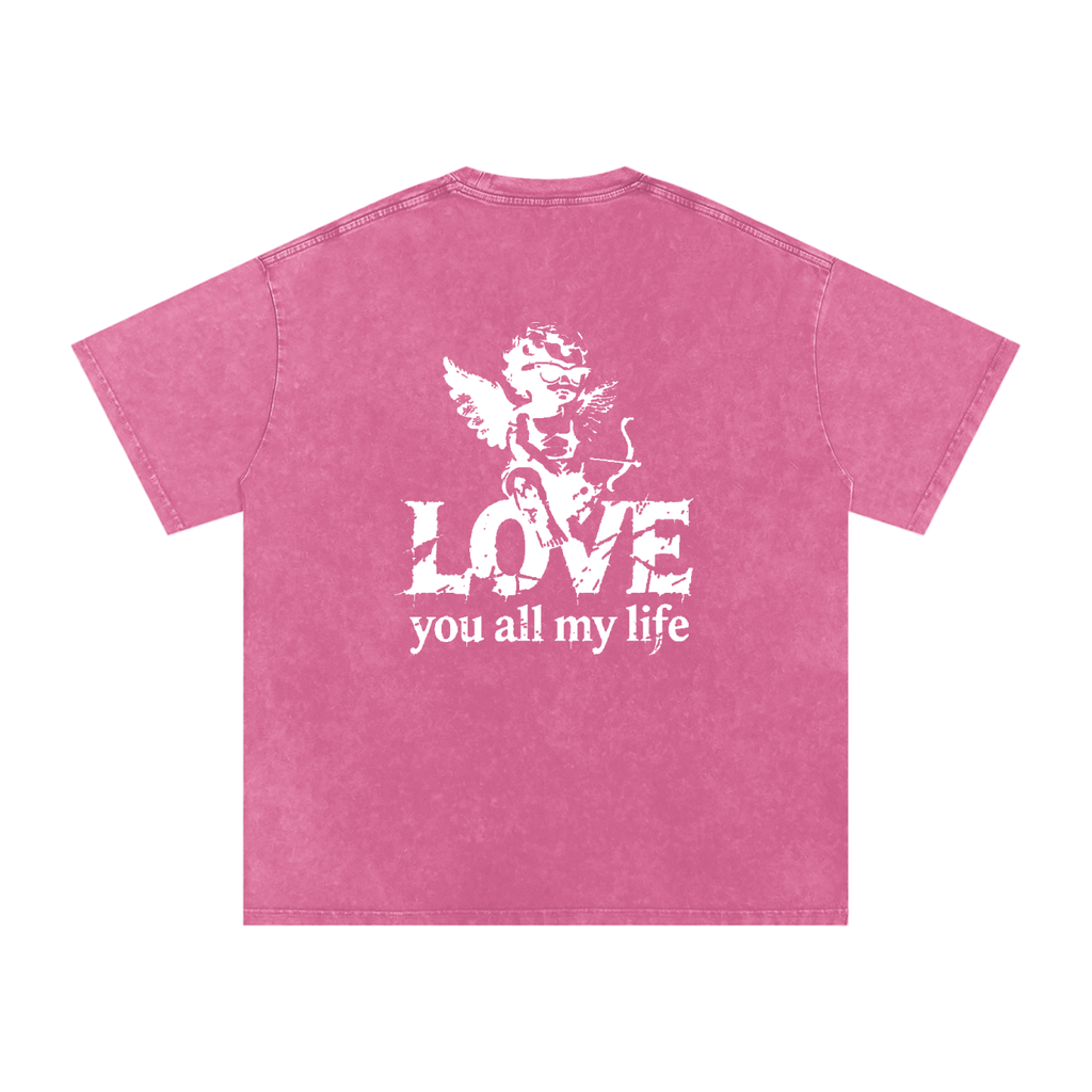 Love You All My Life - Snow Washed Oversized Cotton T-Shirt