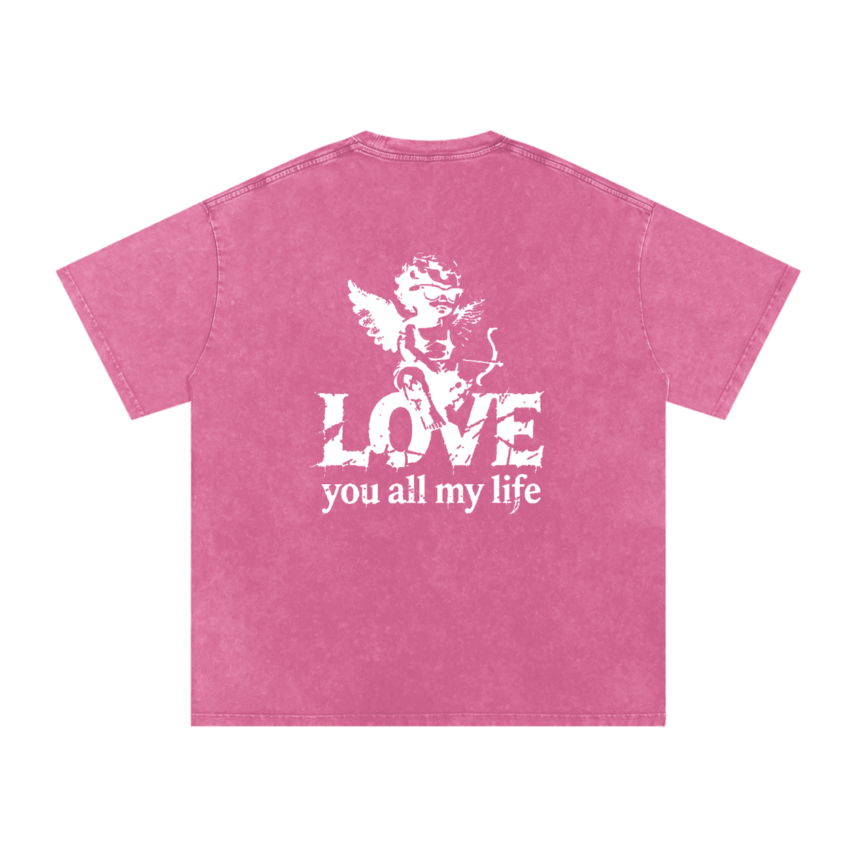 Love You All My Life - Snow Washed Oversized Cotton T-Shirt