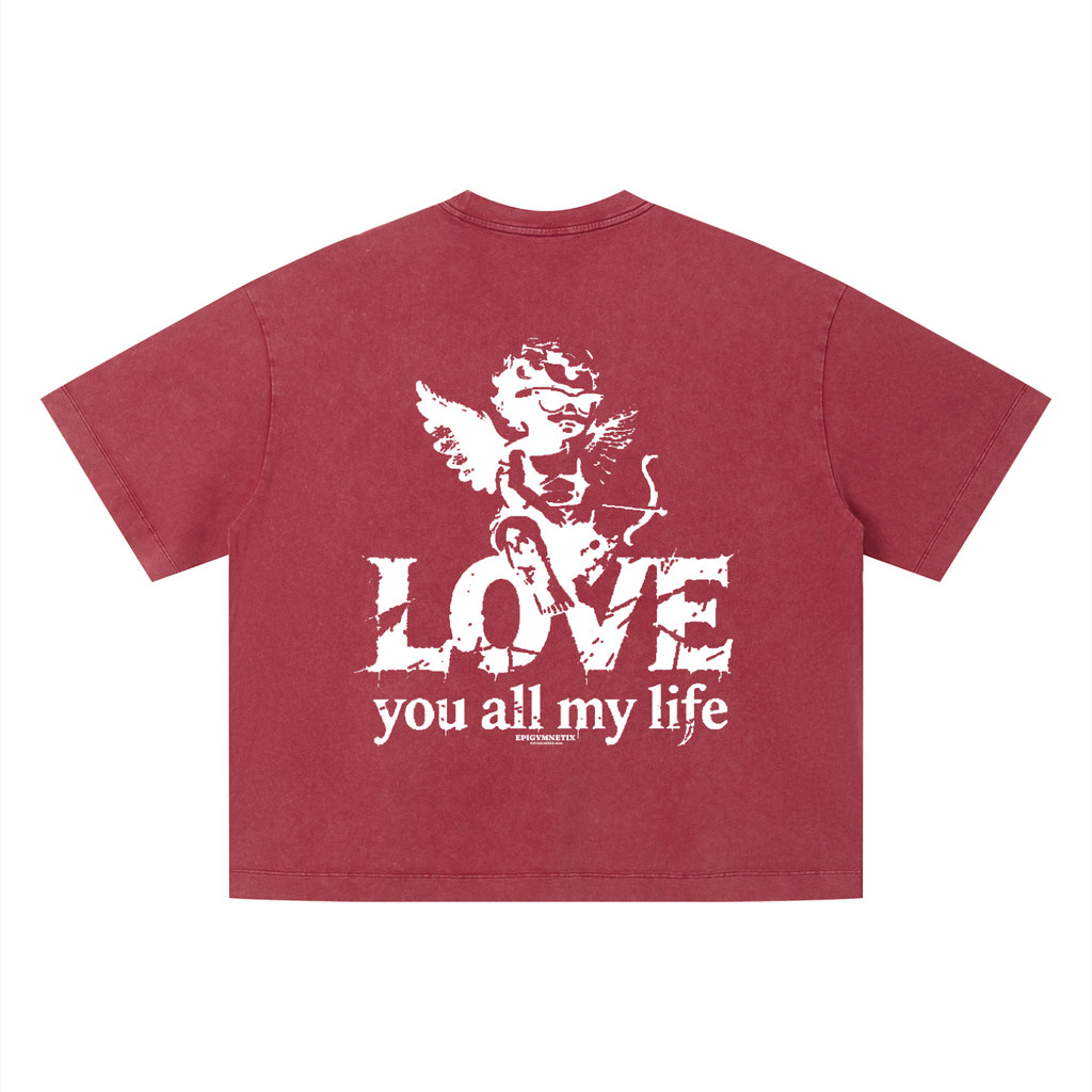 Love You All My Life(BoxyFit) - Unisex Vintage Wash Boxy T-Shirt