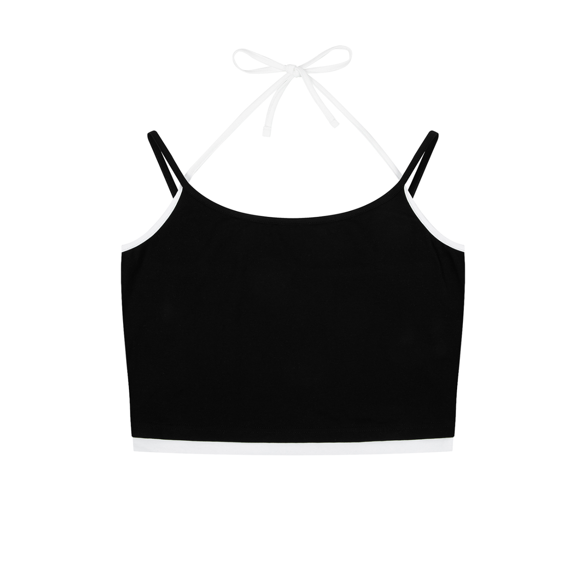 Contrast Binding Halter Tank Top