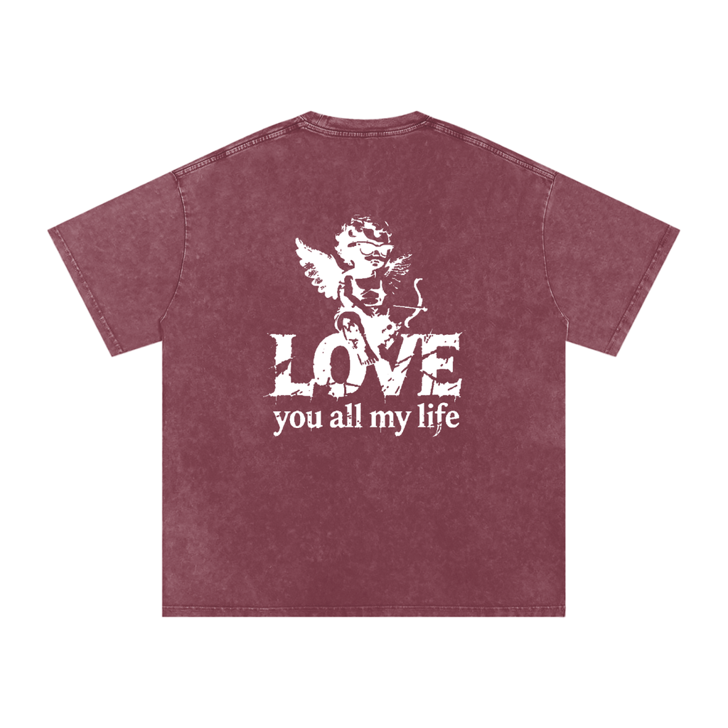 Love You All My Life - Snow Washed Oversized Cotton T-Shirt