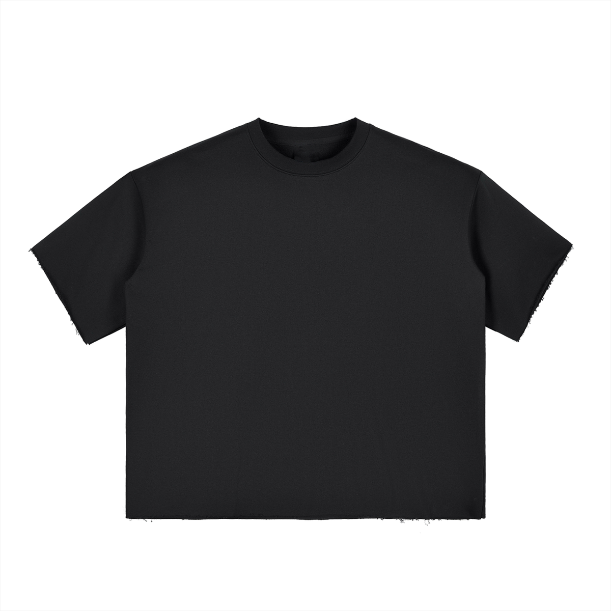 Epi-Night Out(Embro) - Boxy Half-Sleeve Raw-Edge T-Shirt