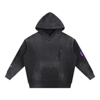 Purple Lightening Villain - Vintage Washed Frayed Fleece Hoodie