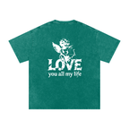 Love You All My Life - Snow Washed Oversized Cotton T-Shirt