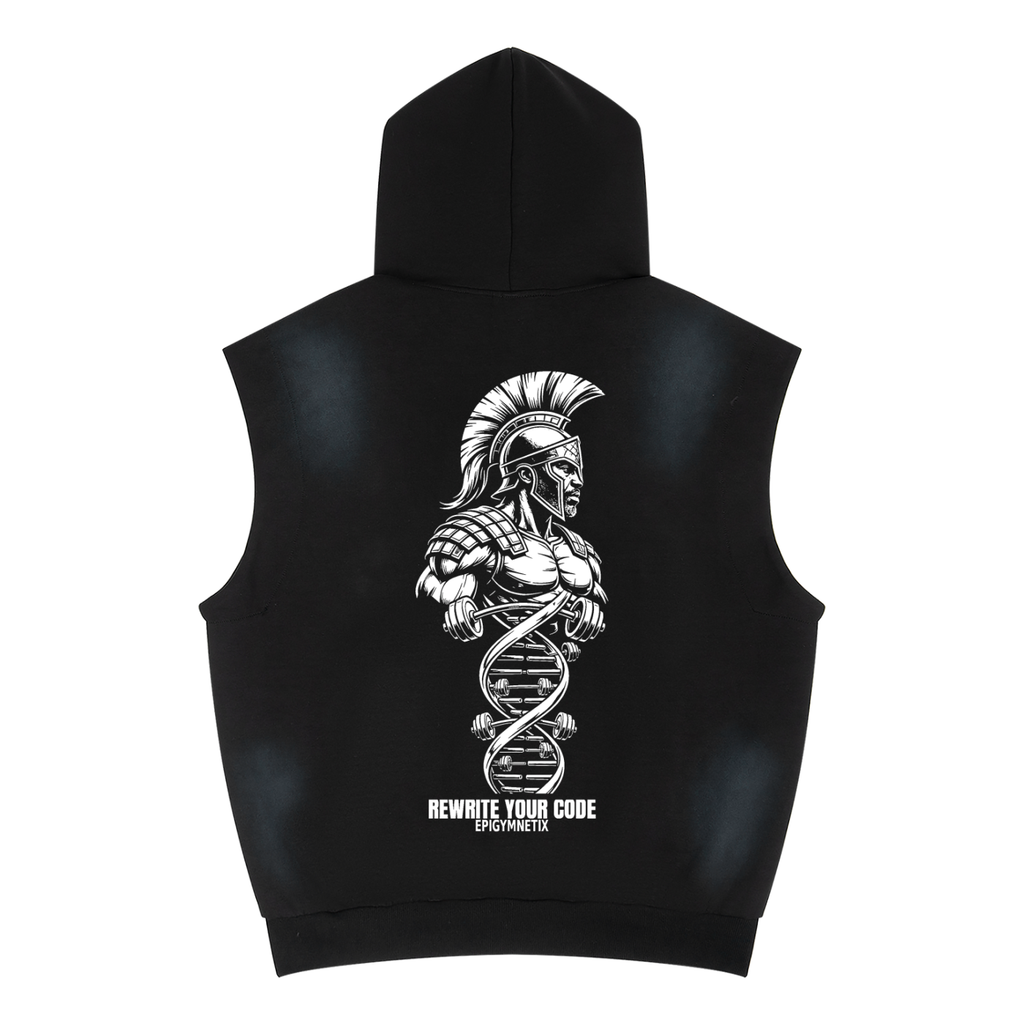 Trojan Fit - Unisex Vintage Wash Sun Fade Sleeveless Hoodie