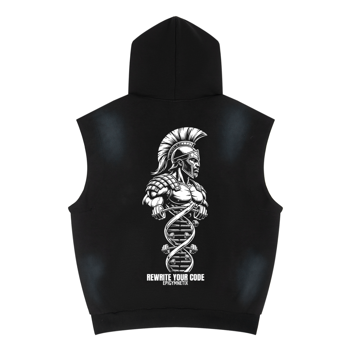 Trojan Fit - Unisex Vintage Wash Sun Fade Sleeveless Hoodie