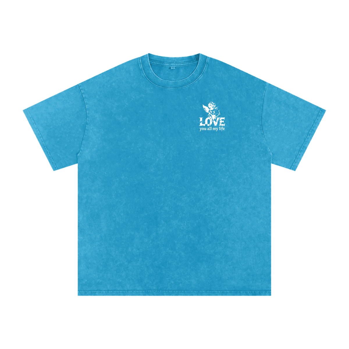 Love You All My Life - Snow Washed Oversized Cotton T-Shirt