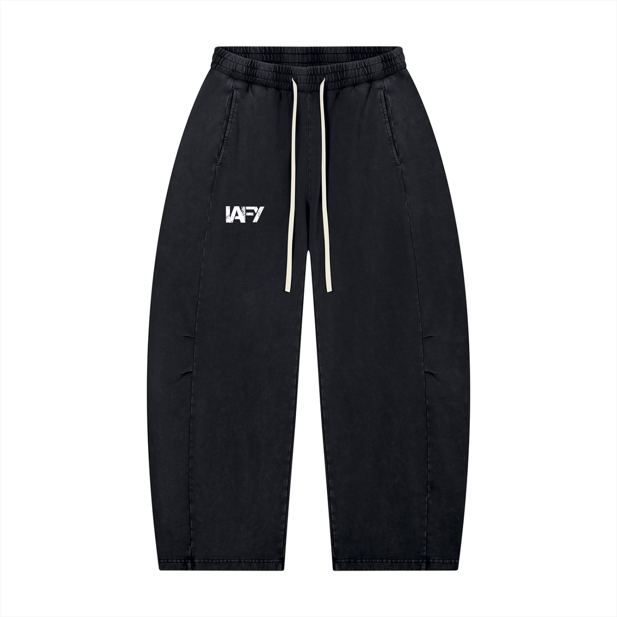 Unisex Mineral Wash Barrel Leg Pants