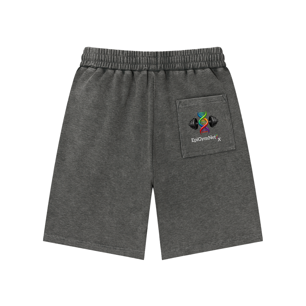 I AIN'T FIT YET - Mineral Wash Waffle Knit Shorts