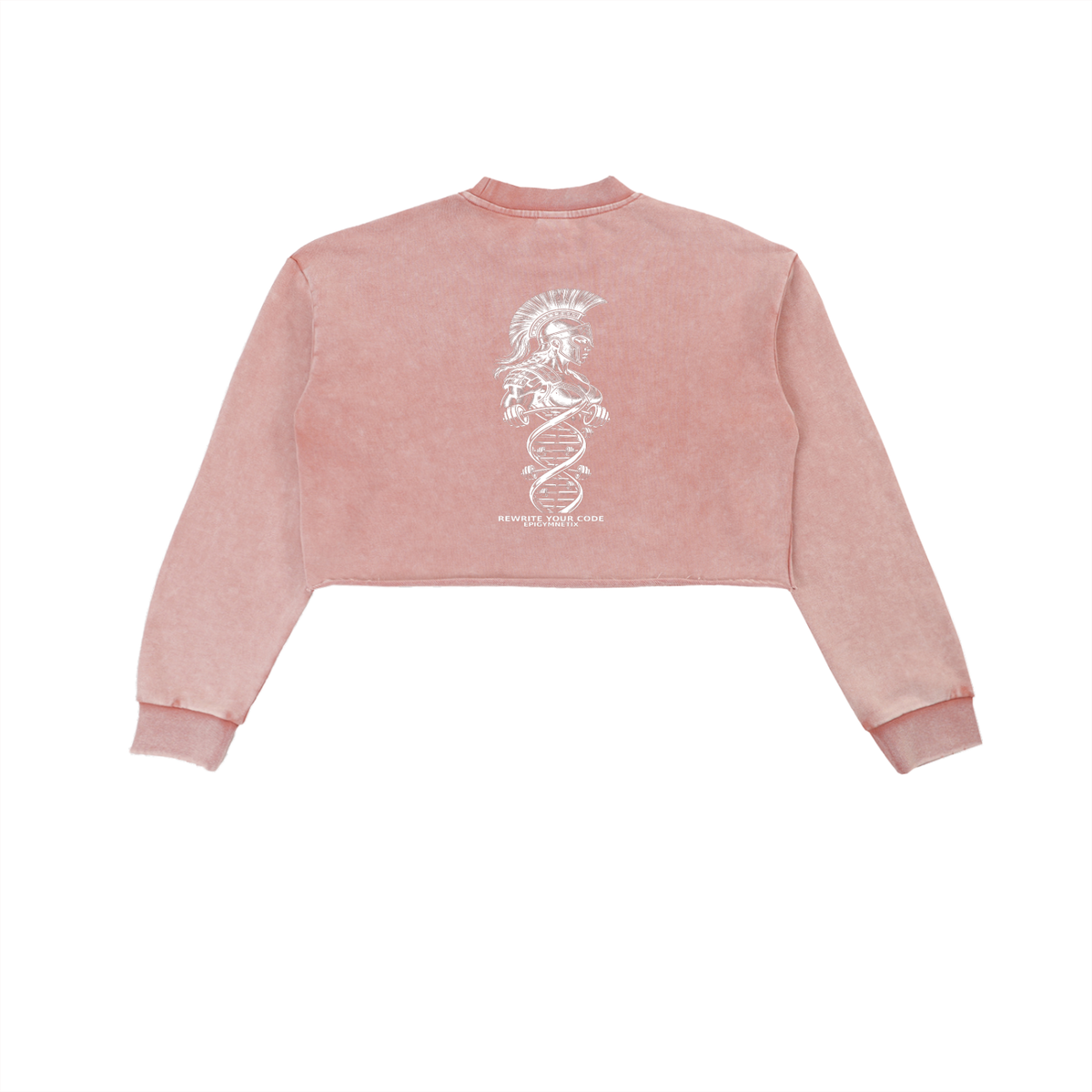 Trojan-Fit - Snow Washed Raw Edge Cropped Sweatshirt