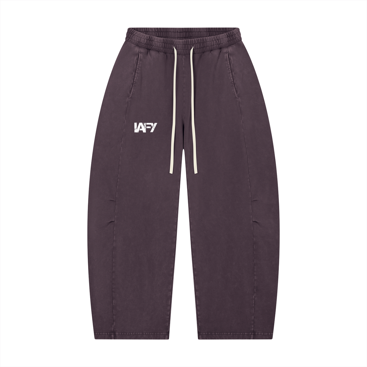 Unisex Mineral Wash Barrel Leg Pants