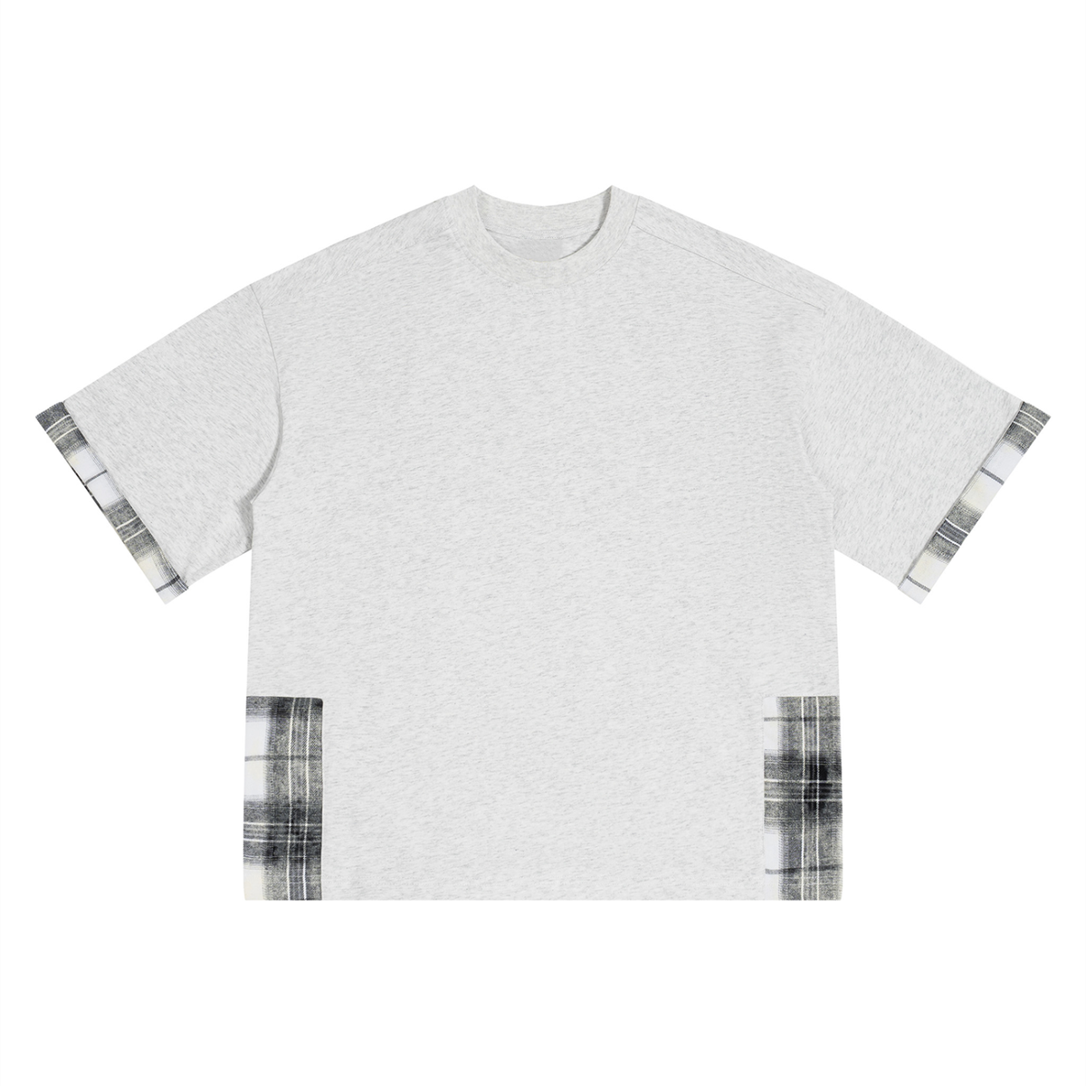 Unisex Plaid Paneled T-Shirt