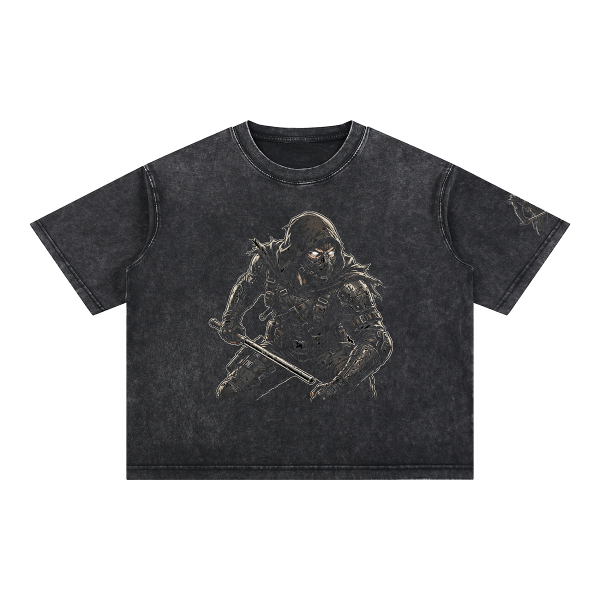 Midnight - Mineral Wash Boxy Cotton T-Shirt