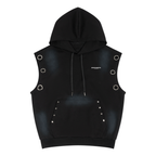 Urban Street Wear - Unisex Vintage Wash Sun Fade Sleeveless Hoodie