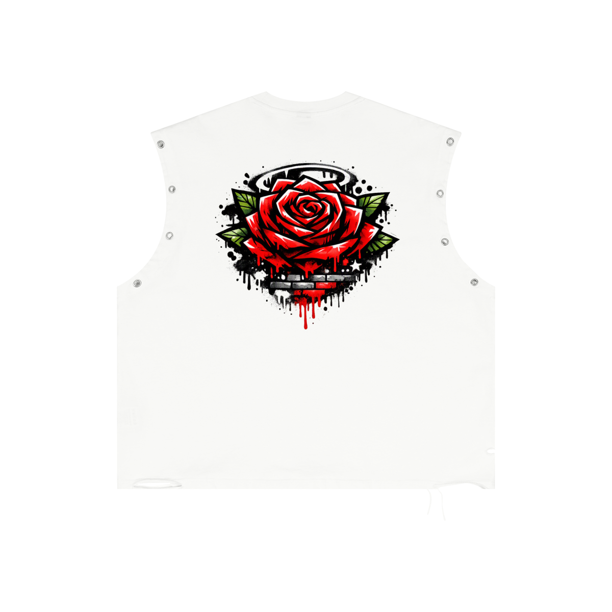 Rose - Distressed Grommet Eyelet Tank Top