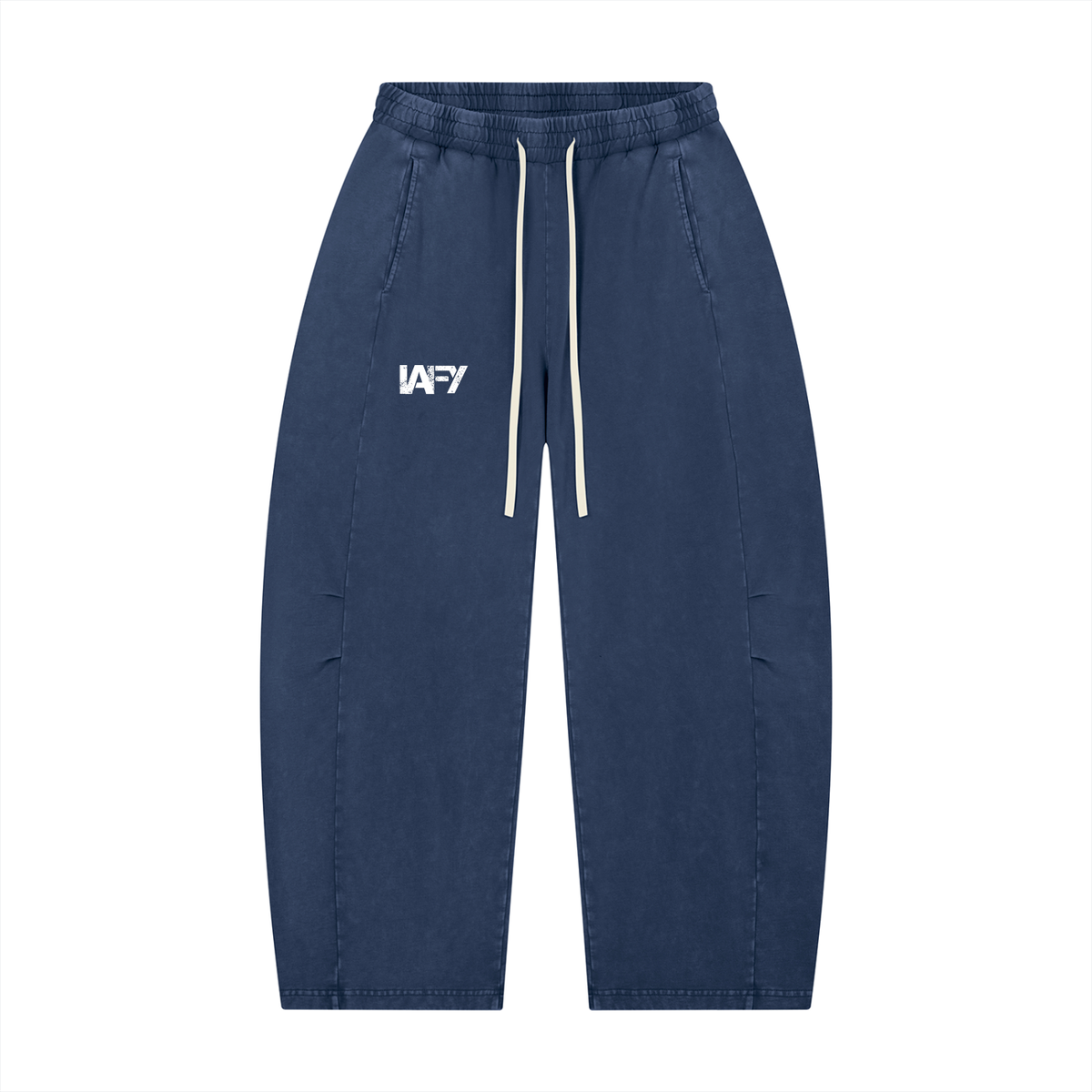 Unisex Mineral Wash Barrel Leg Pants
