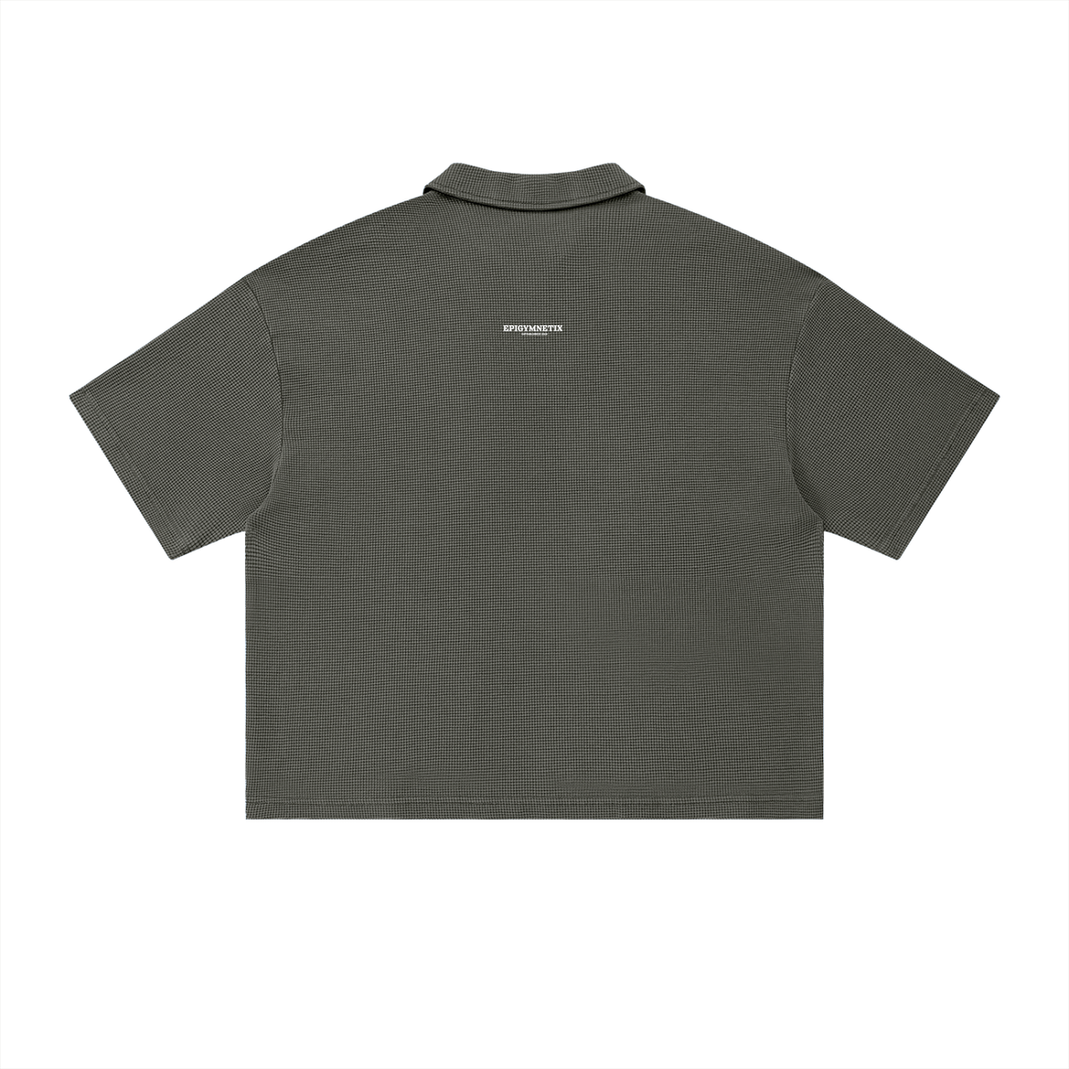 Epi-Casualwear - Unisex Vintage Wash Waffle Boxy Polo Shirt