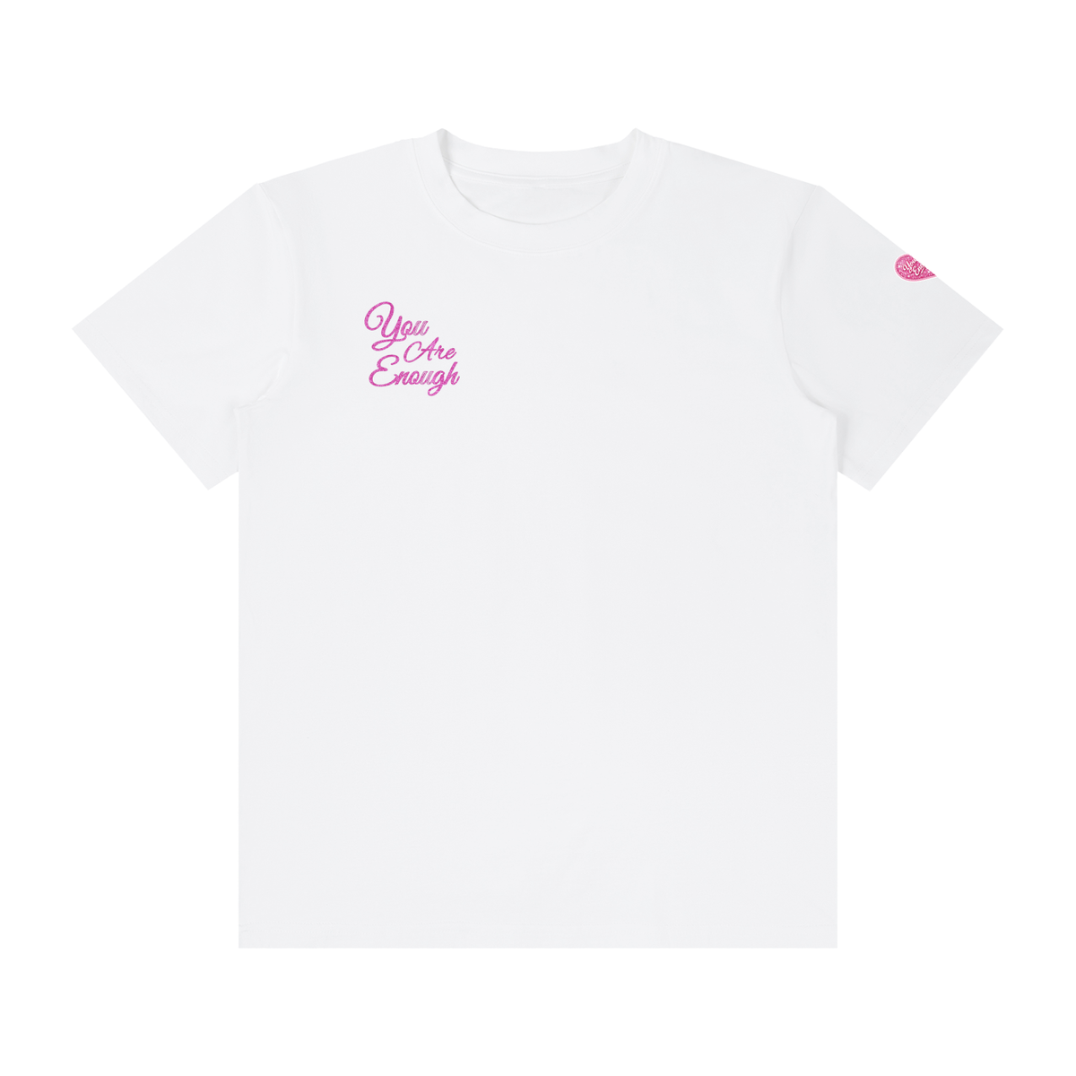You Are Enough(Heart on Sleeve) - Unisex Classic Crew Neck Cotton T-Shirt