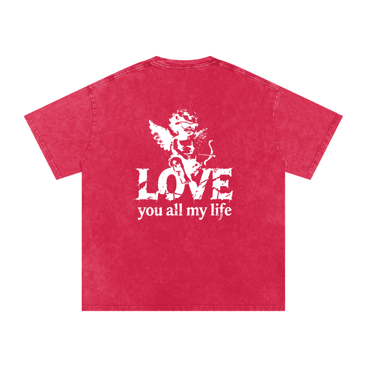 Love you all my life - Snow Washed Oversized Cotton T-Shirt