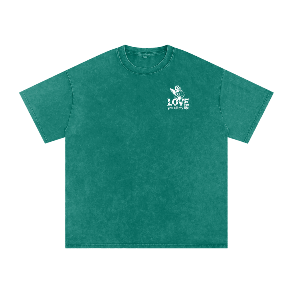 Love You All My Life - Snow Washed Oversized Cotton T-Shirt