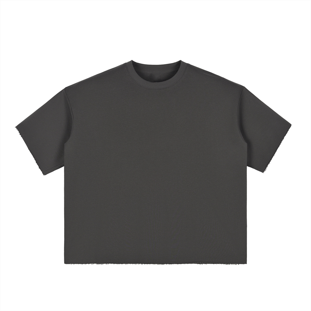 Epi-Night Out(Embro) - Boxy Half-Sleeve Raw-Edge T-Shirt
