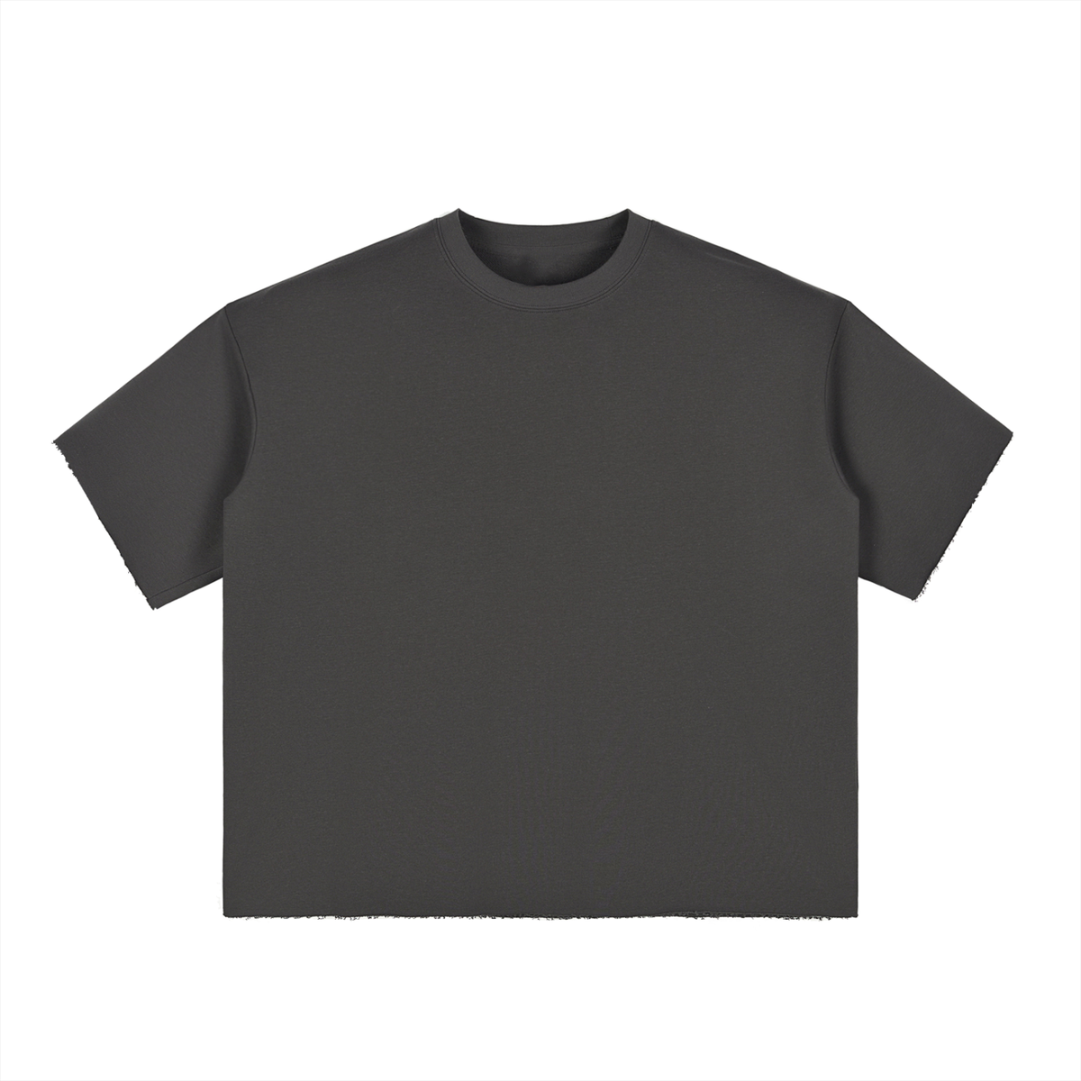 Epi-Night Out(Embro) - Boxy Half-Sleeve Raw-Edge T-Shirt
