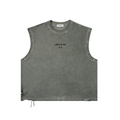 I AIN'T FIT YET - Distressed Grommet Eyelet Tank Top