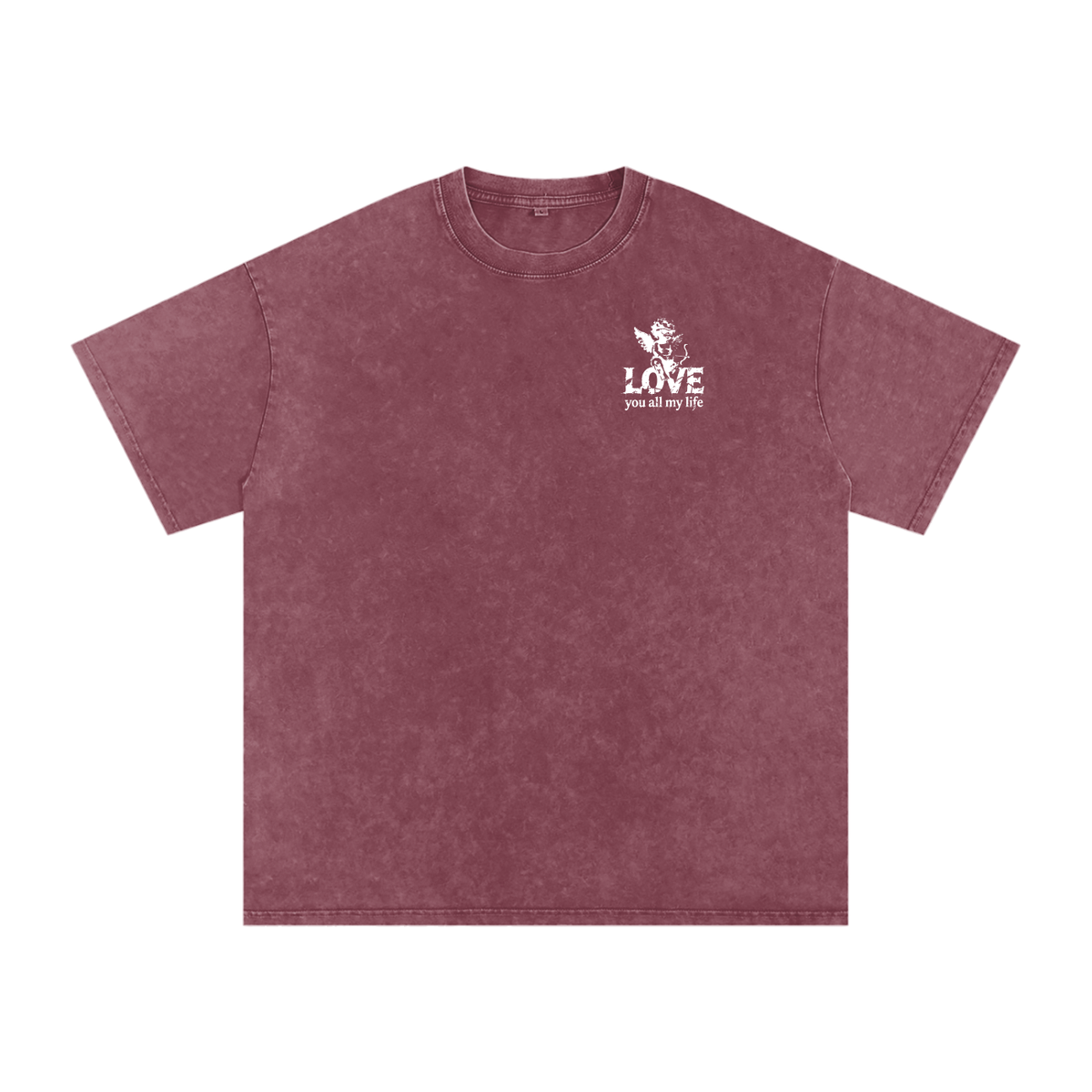 Love You All My Life - Snow Washed Oversized Cotton T-Shirt