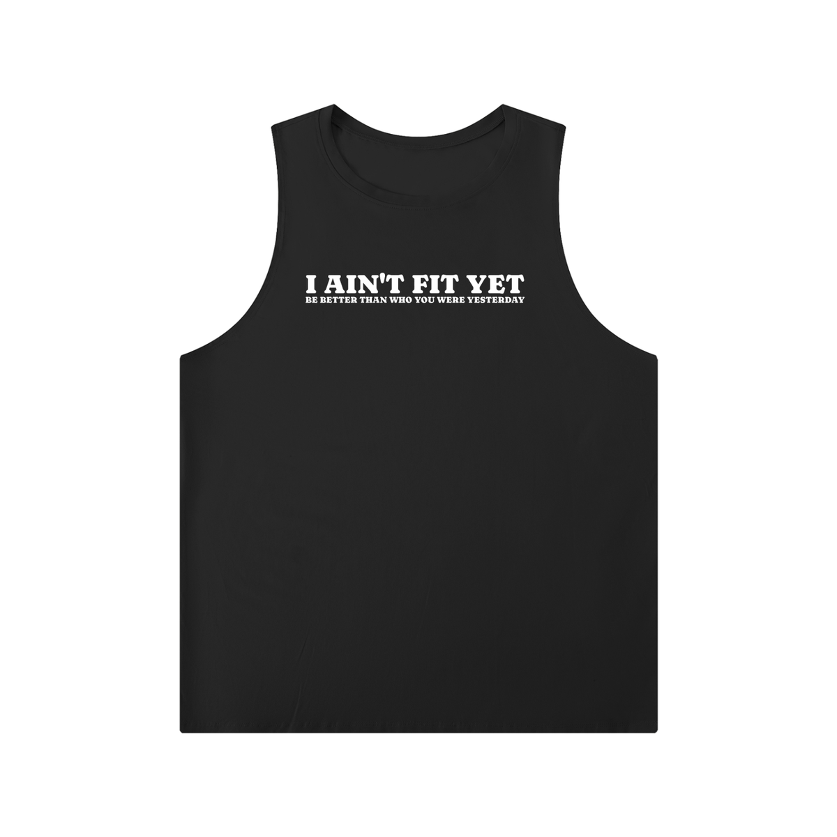 Black tank top with 'Jiu Jitsu' text on a white background