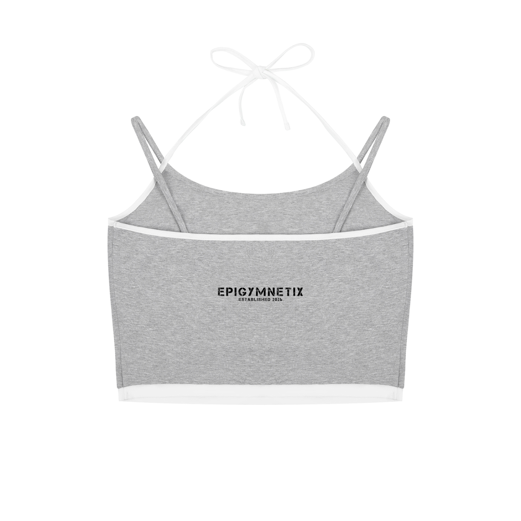 Contrast Binding Halter Tank Top