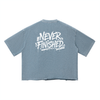 Never Finished - Unisex Vintage Wash Boxy T-Shirt