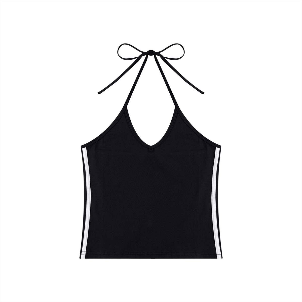 Women's Color Block Halter Crop Tank Top